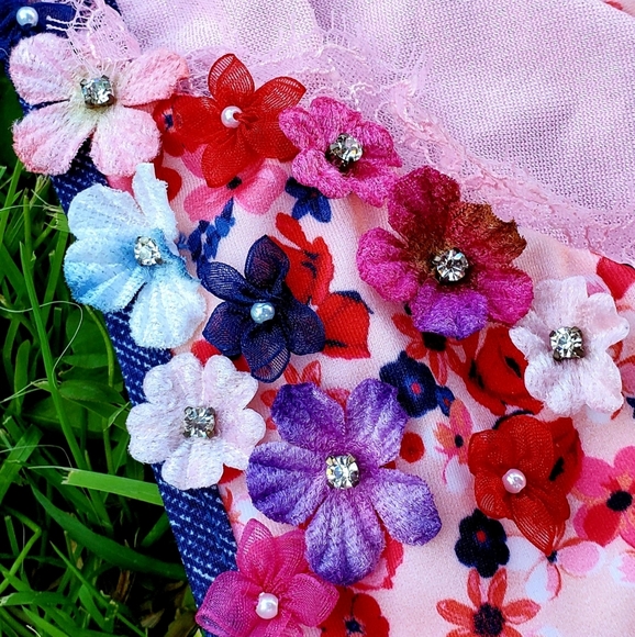 🌹NWT🌹 {XL set} Lay Your Love On Me Floral Pink Red Swimsuit - Picture 5 of 8